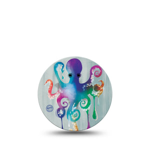 ExpressionMed Octopus Tattoo Libre 3 Overpatch, Single, Vibrant Colorful Octopus Themed, CGM Adhesive Tape Design