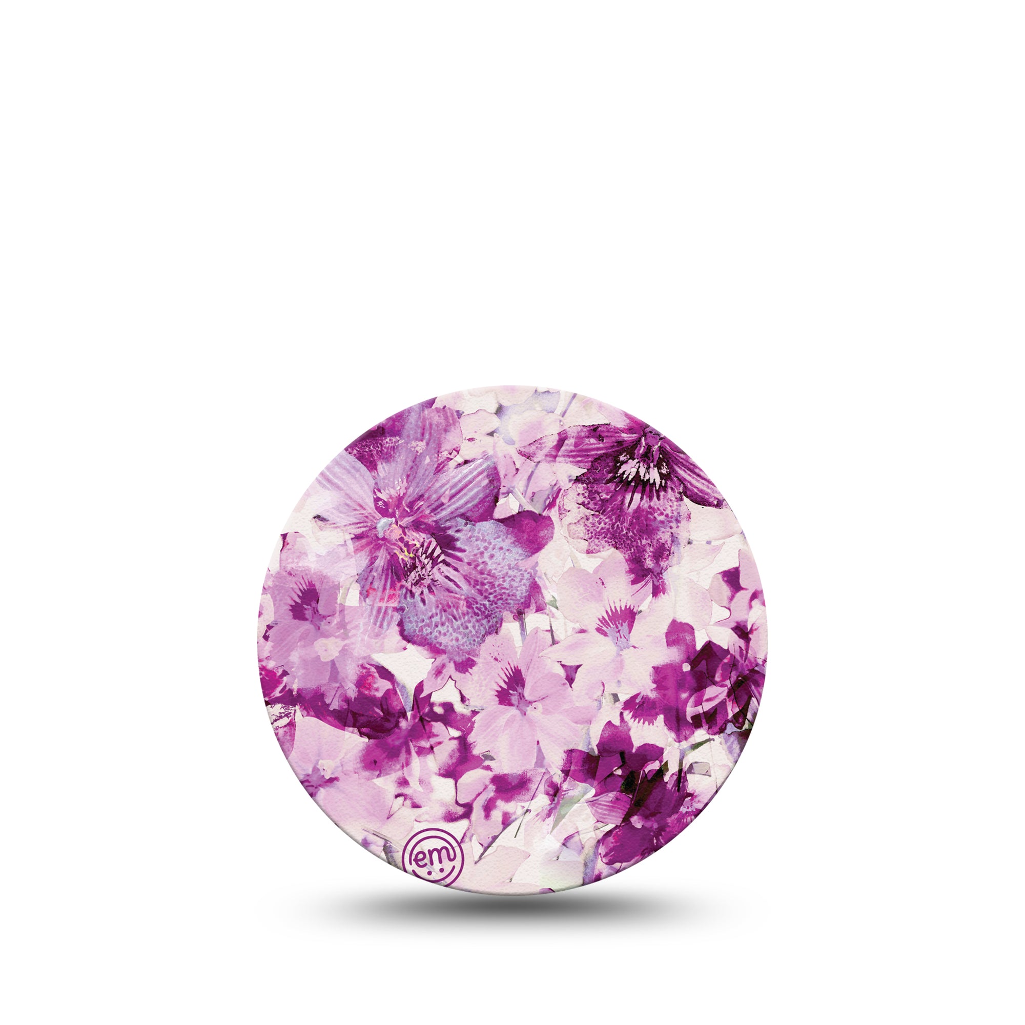 ExpressionMed Violet Orchids Libre 3 Overpatch, Single, Purple Petals Themed, CGM Adhesive Tape Design