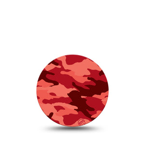 ExpressionMed Red Camo Libre 3 Overpatch, Single, Shades Camouflage Inspired, CGM Adhesive Tape Design