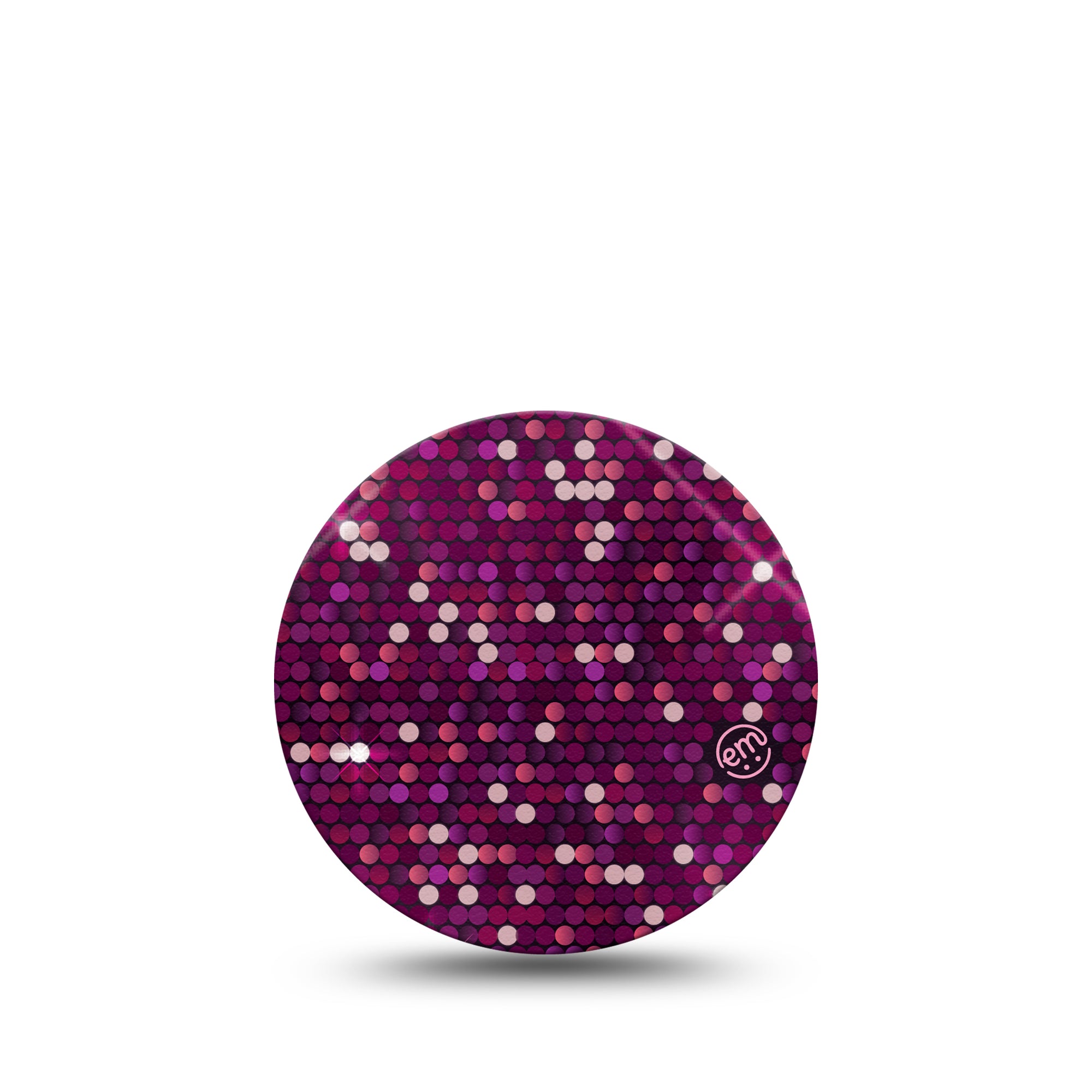 ExpressionMed Pink Sequins Libre 3 Overpatch, Single, Purple Glitter Themed, CGM Adhesive Tape Design