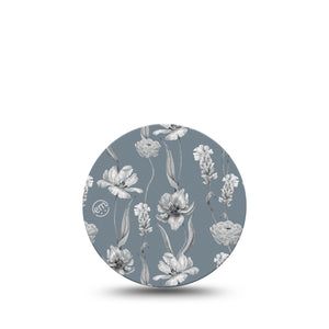 ExpressionMed Muted Petals Libre 3 Overpatch, Single, Muted Tone Flowers Floral Themed, CGM Adhesive Tape Design