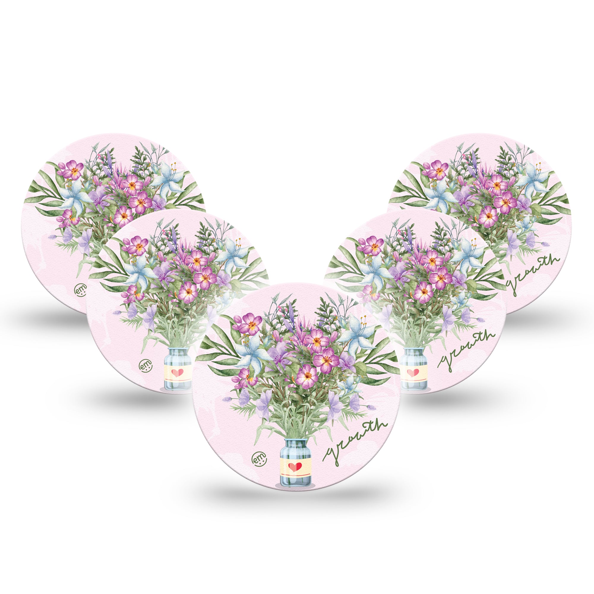 ExpressionMed Thriving Blossoms Libre 3 Overpatch, 5-Pack, Floral Bouquet Themed, CGM Adhesive Tape Design