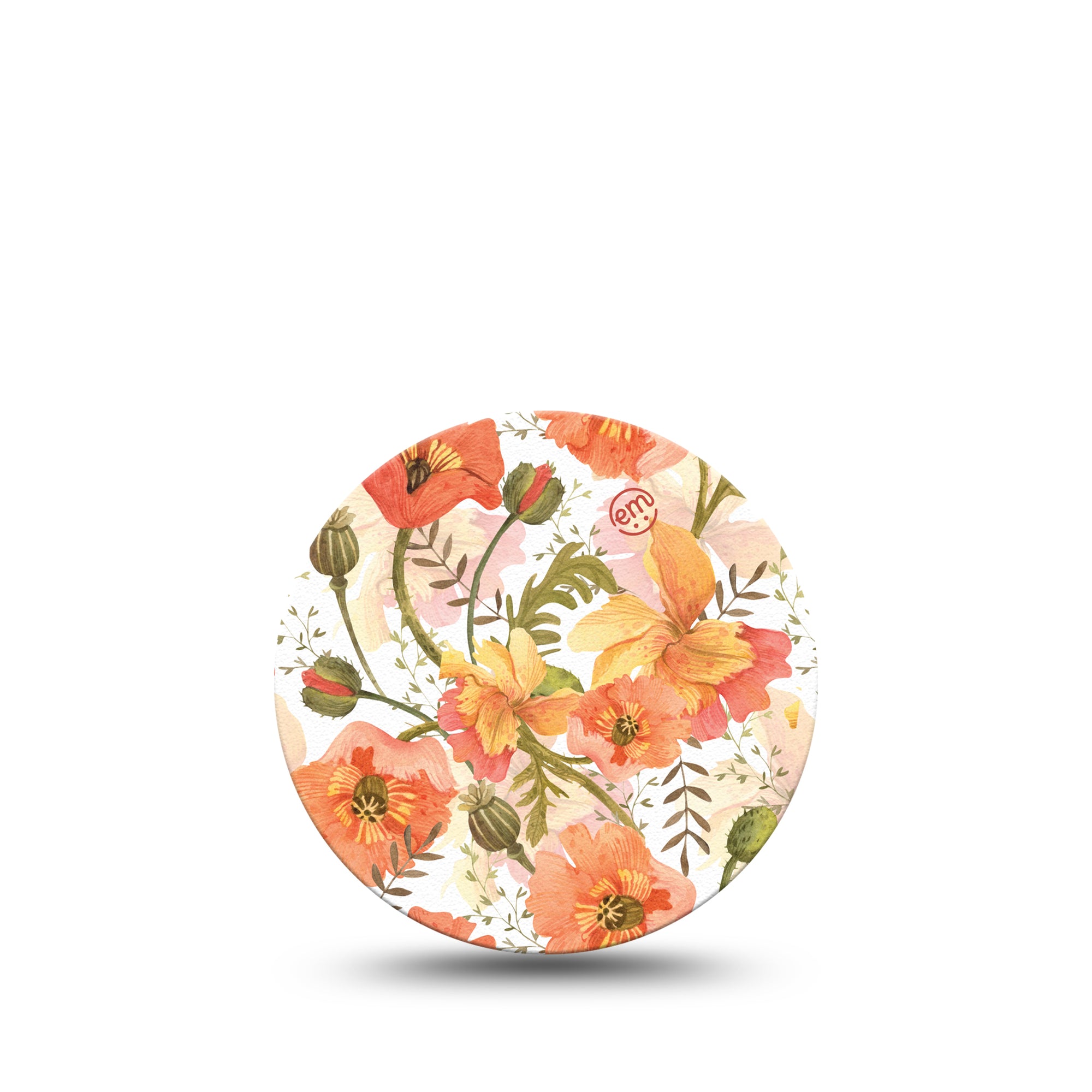 ExpressionMed Peachy Blooms Libre 3 Overpatch, Single, Springing Peach Themed, CGM Adhesive Tape Design