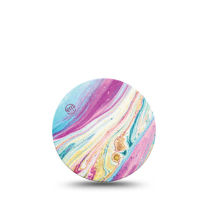 ExpressionMed Shimmering Marble Libre 3 Overpatch, Single, Glittering Whirl Inspired, CGM Adhesive Tape Design