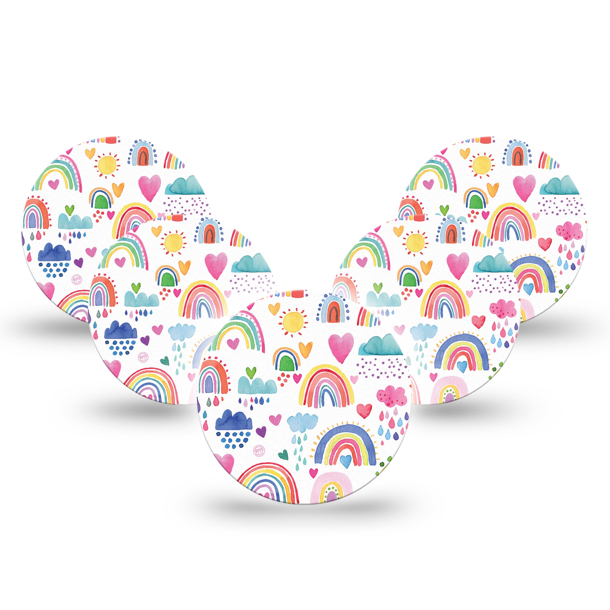 ExpressionMed Rainbow Of Hope Libre 3 Overpatch, 5-Pack, Cute Rainbows Themed, CGM Plaster Tape Design