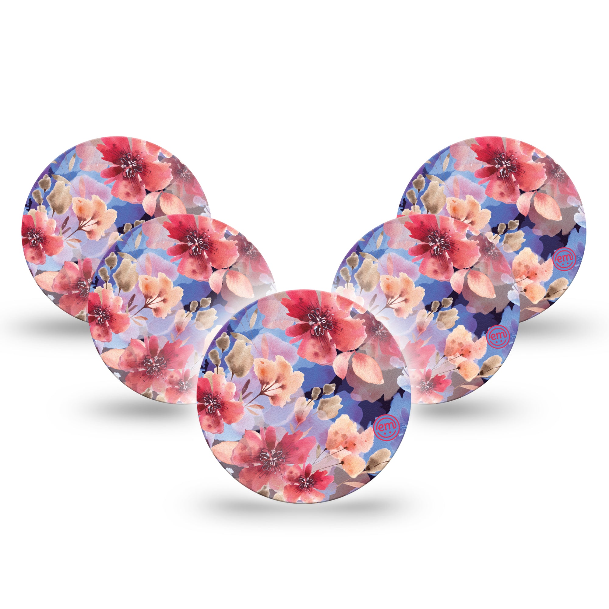 ExpressionMed Magical Blooms Libre 3 Overpatch, 5-Pack, Floral Blossoms Inspired, CGM Adhesive Tape Design