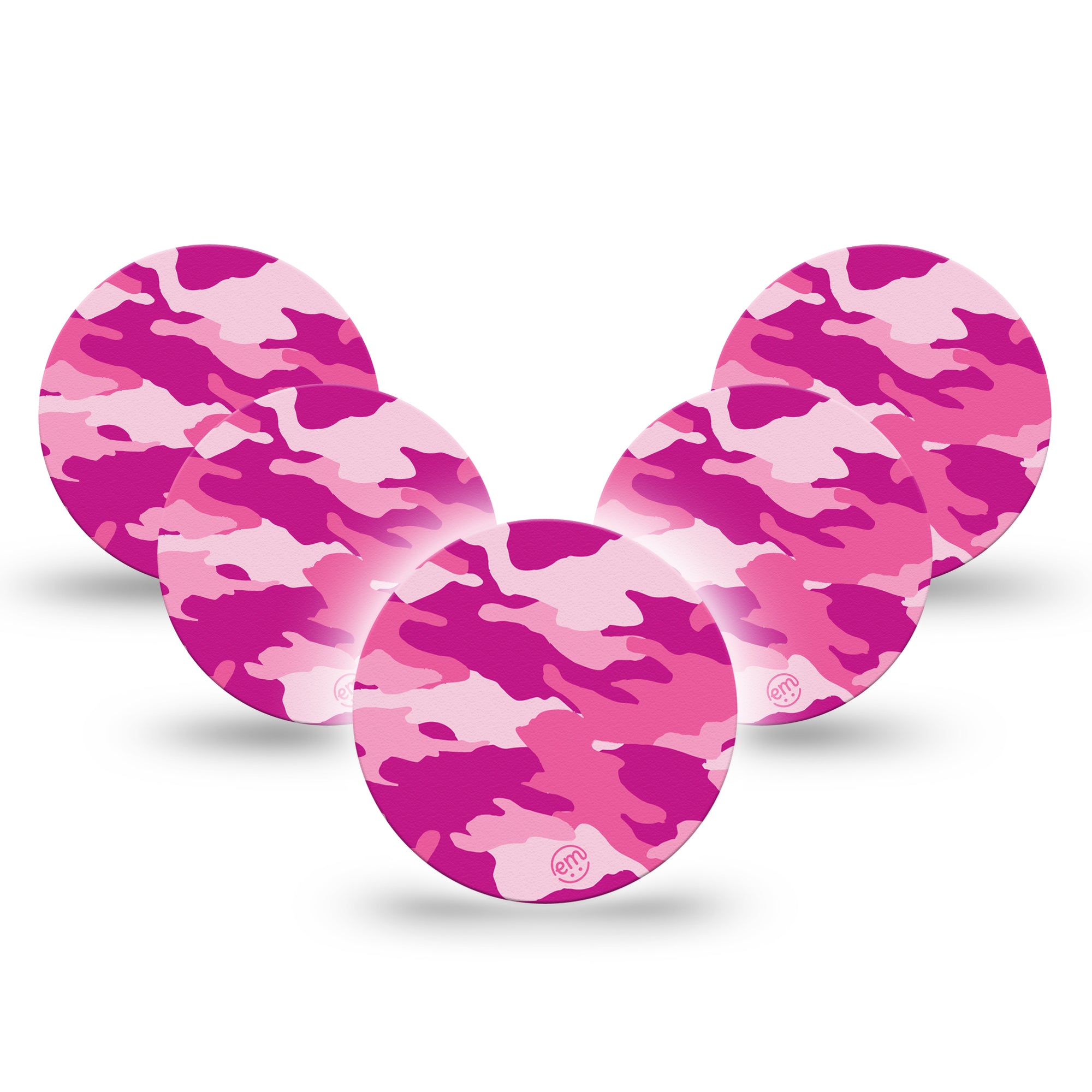 ExpressionMed Pink Camo Libre 3 Overpatch, 5-Pack, Pink Concealment Inspired, CGM Overlay Tape Design