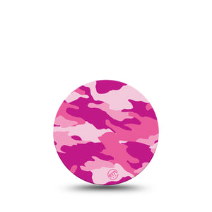 ExpressionMed Pink Camo Libre 3 Overpatch, Single, Pink Camouflage Inspired, CGM Adhesive Tape Design 