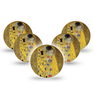 The Kiss - Klimt Libre 3 Overpatch Tape, 5-Pack, Yellow Painting Themed, CGM Overlay Tape Design
