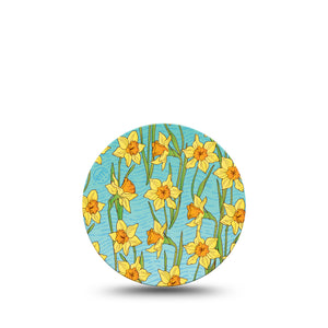 Daffodils Libre 3 Overpatch, Single, Yellow Florals Inspired, Medtronic Adhesive Tape Design