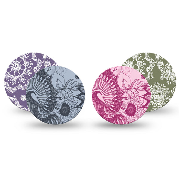 ExpressionMed Free Spirit Variety Pack Libre 3 Overpatch, 4 - Pack, Line Art Inspired, CGM Plaster Tape Design