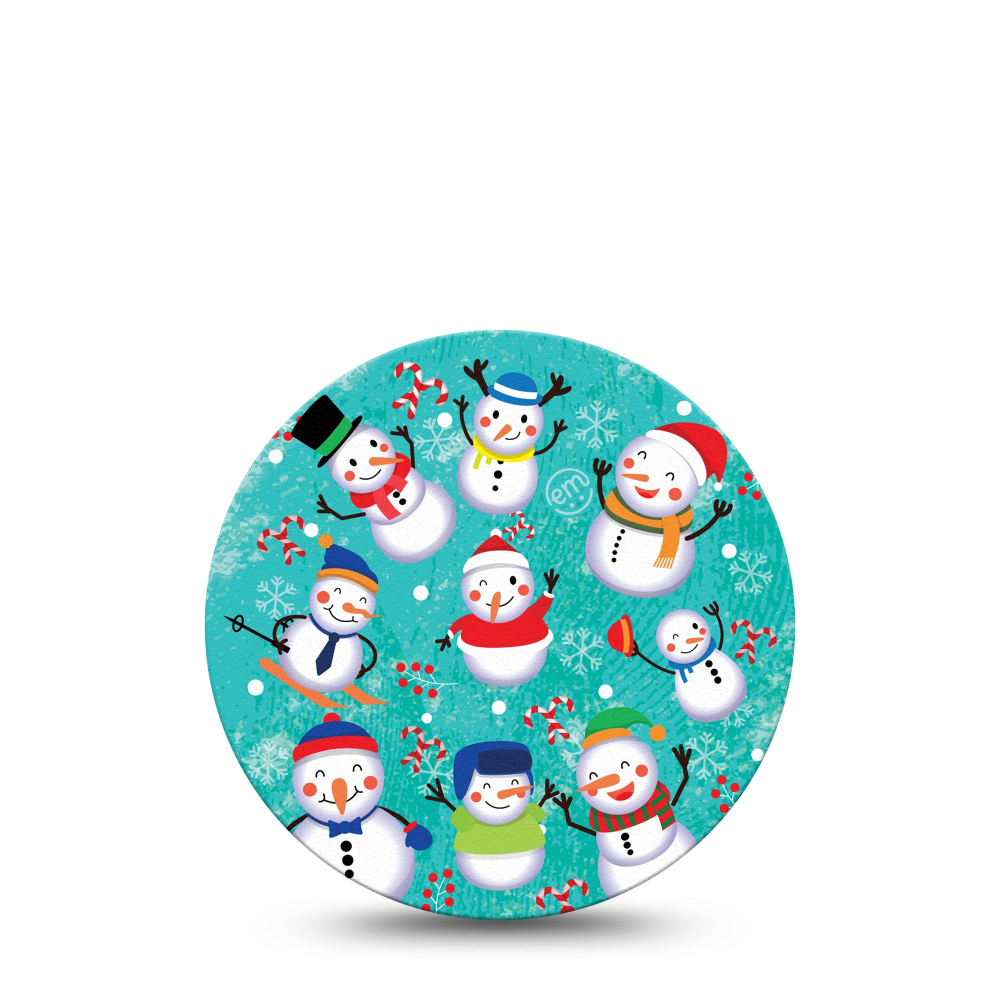 Snowman Celebration Libre 2 OverPatch, Single Tape, Winter Themed CGM Adhesive Tape Design, Abbott Lingo