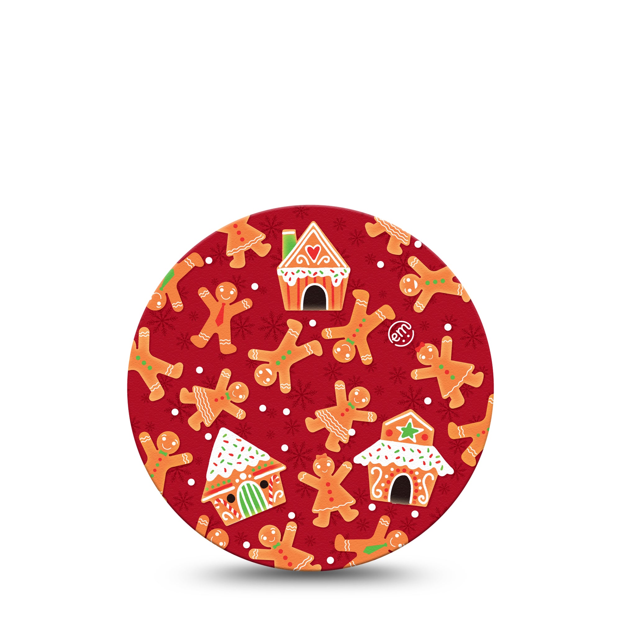 ExpressionMed Gingerbread Fun Libre 2 OverPatch, Single, Christmas themed CGM adhesive Tape design, Abbott Lingo