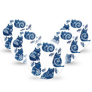 5-Pack Blue Delft Kittens Animals Libre Freestyle CGM Overpatches