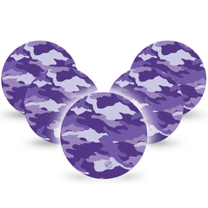 ExpressionMed Purple Camo Libre 2 Overpatch Adhesive Tape, 5-Pack, Purple Camo Colored Design for CGM