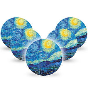 Starry Nights Libre 2 Overpatch Adhesive Patch, 5-Pack, Van Gogh Painting Inspired Design