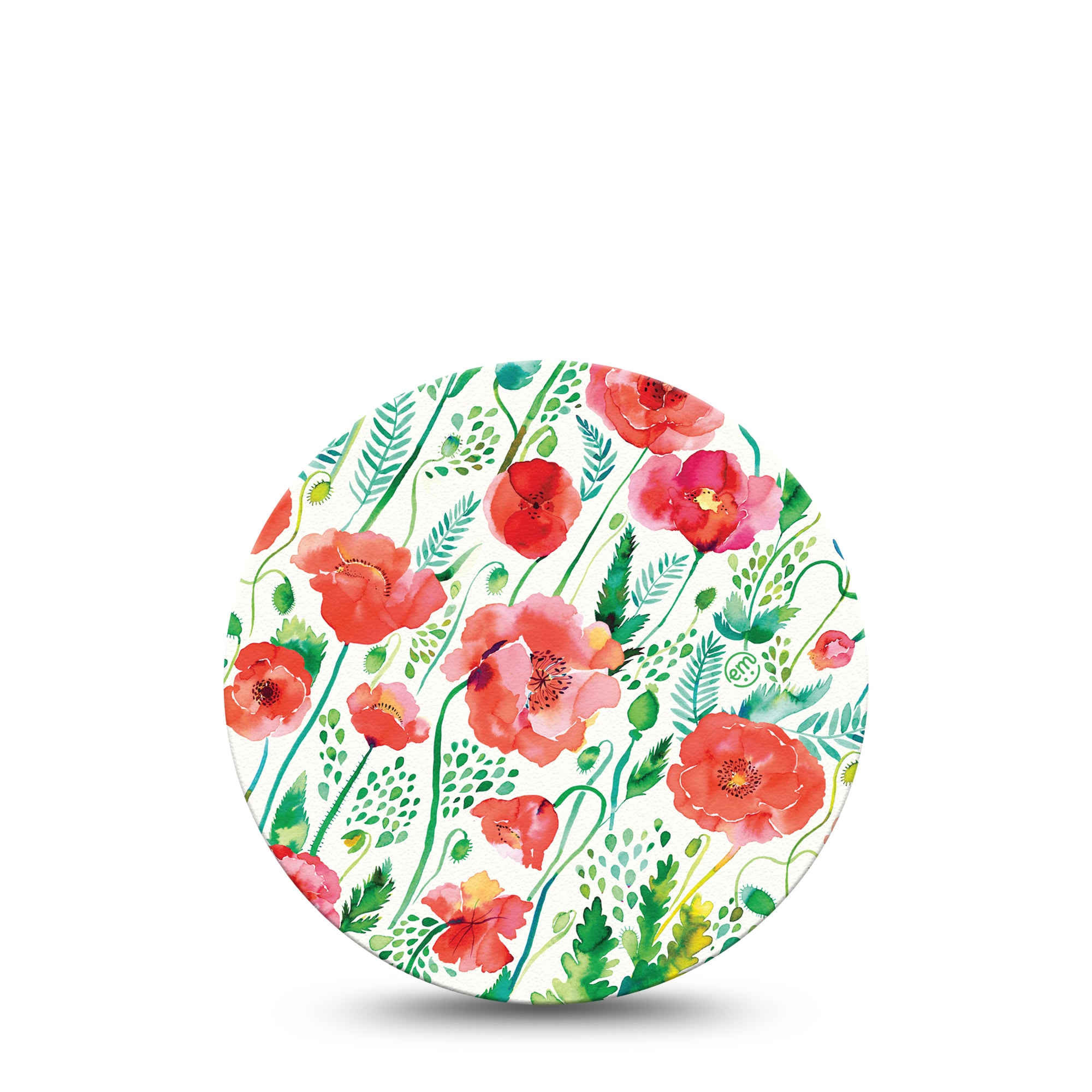 Wild Poppies Libre 2 Overpatch Adhesive Tape, Single, Floral CGM Adhesive Patch Design