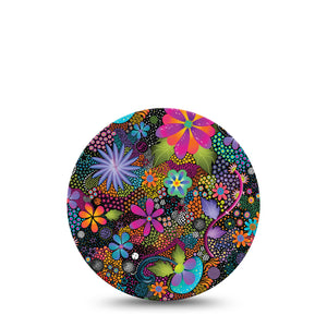 Psychedelic Flowers Libre 2 Overpatch,Rainbow-like Flowers Themed, Adhesive Tape Design