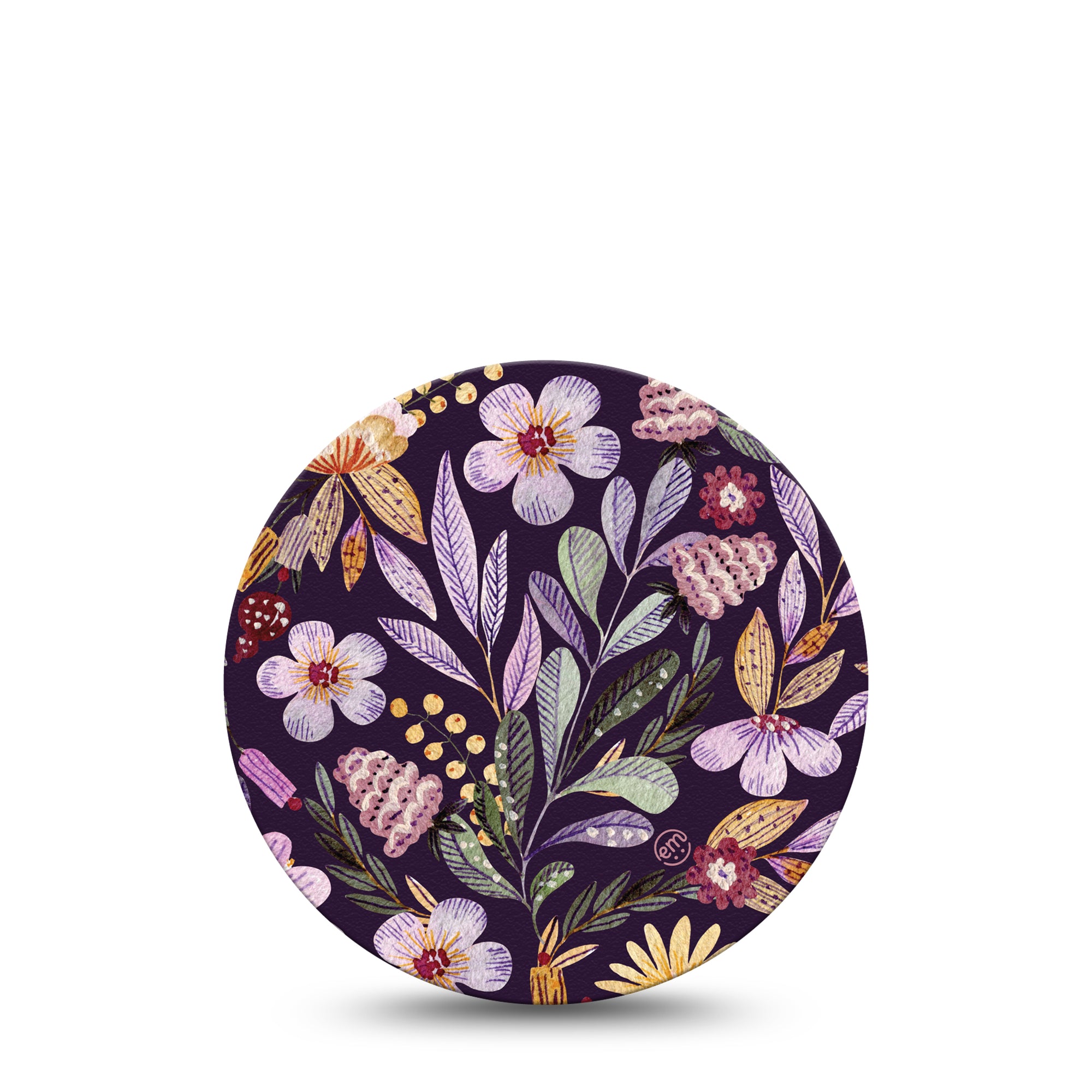 ExpressionMed Moody Blooms Libre 2 Overpatch Adhesive Tape, Single, Purple Floral Design, Waterproof CGM Adhesive Patch, Abbott Lingo