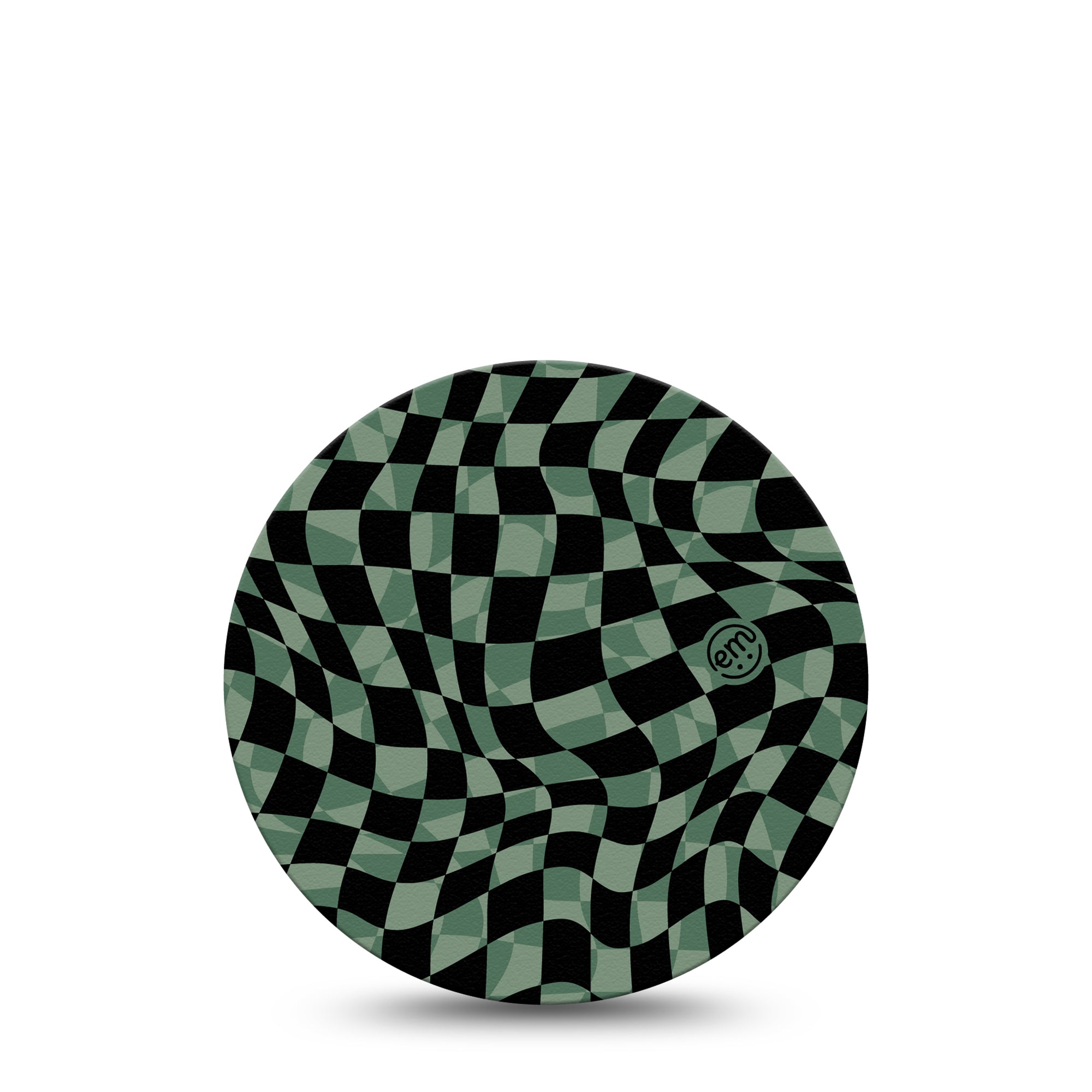 ExpressionMed Green & Black Checkerboard Libre Overpatch, Black and Green Checkered Inspired, CGM, Plaster Patch Design, Abbott Lingo