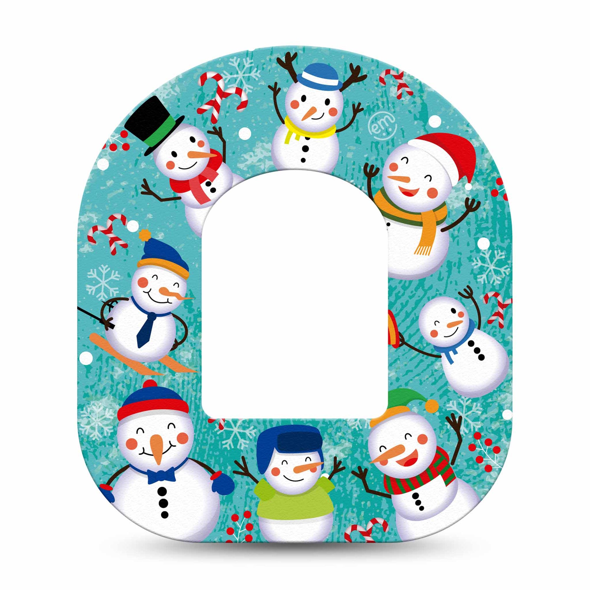 ExpressionMed Snowman Celebration Omnipod Patch, Single Tape, Winter Themed CGM Adhesive Tape Design