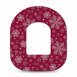 ExpressionMed Silver Snowflakes Omnipod Tape, Single, Shining Snowflakes CGM Adhesive Tape Design