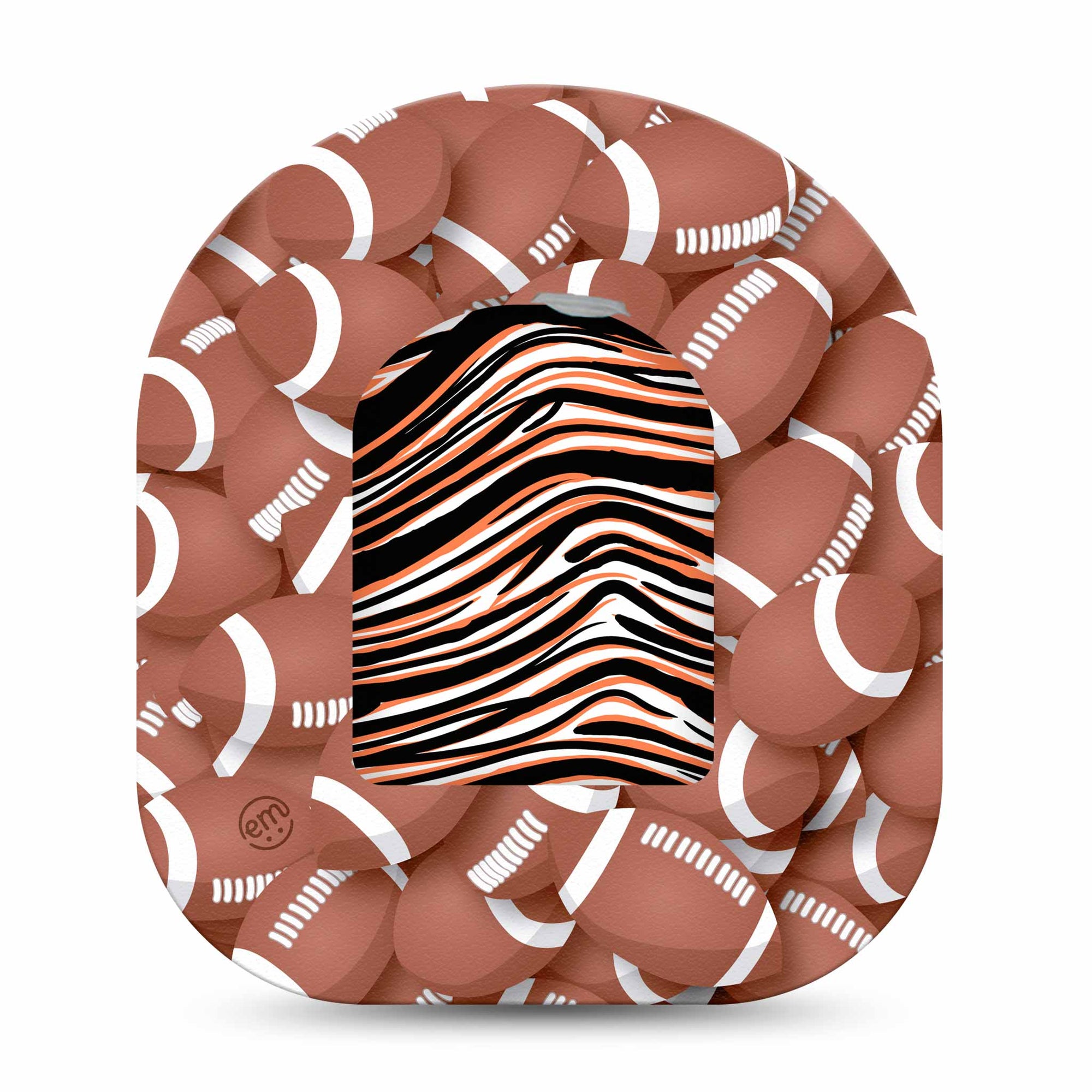 ExpressionMed Orange and Black Bengals Team Spirit Omnipod Pump Sticker and Football Adhesive