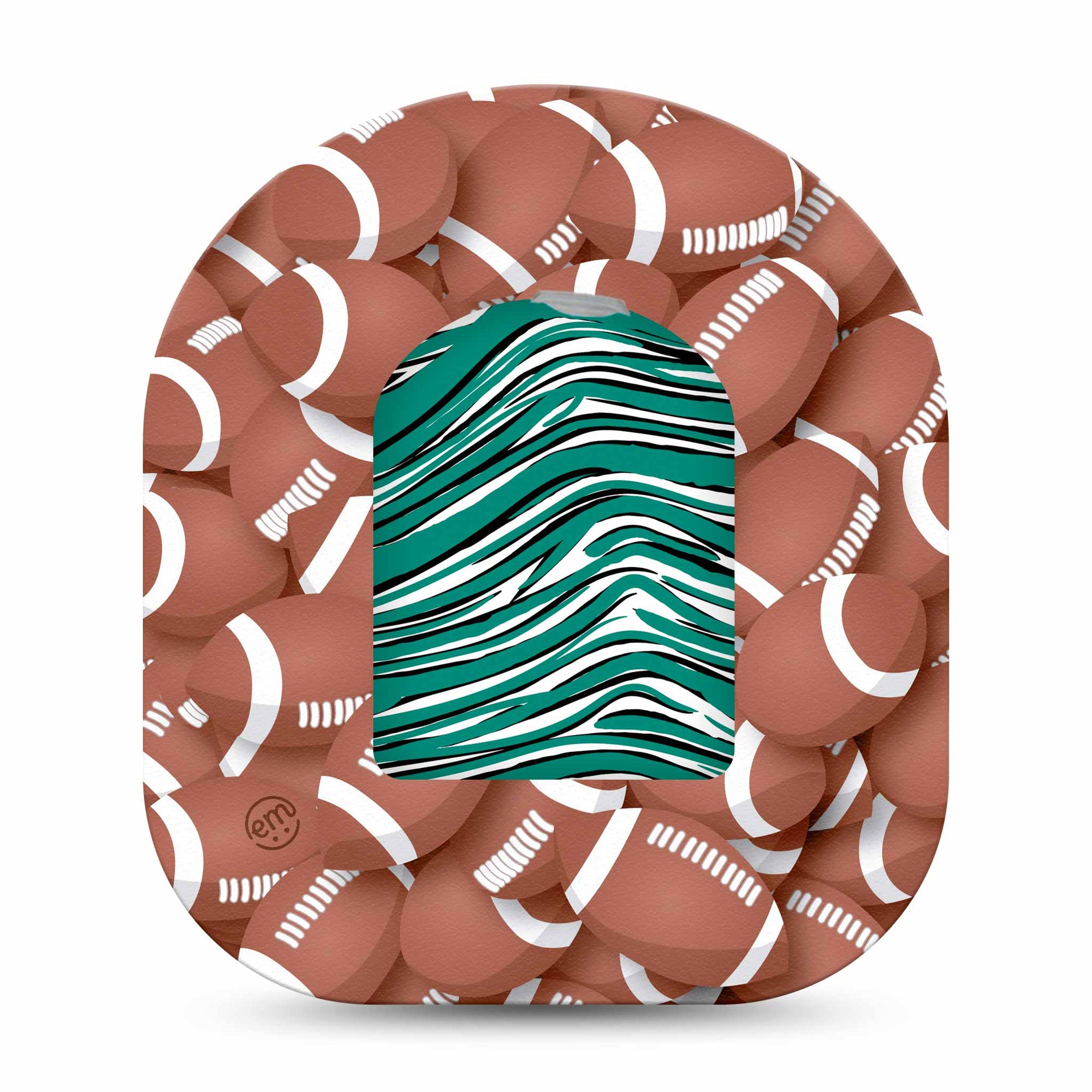 ExpressionMed Green and White Jets Team Spirit Omnipod Sticker and Football Adhesive