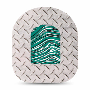 ExpressionMed Green and White Jets Team Spirit Omnipod Sticker and Grid Iron Adhesive