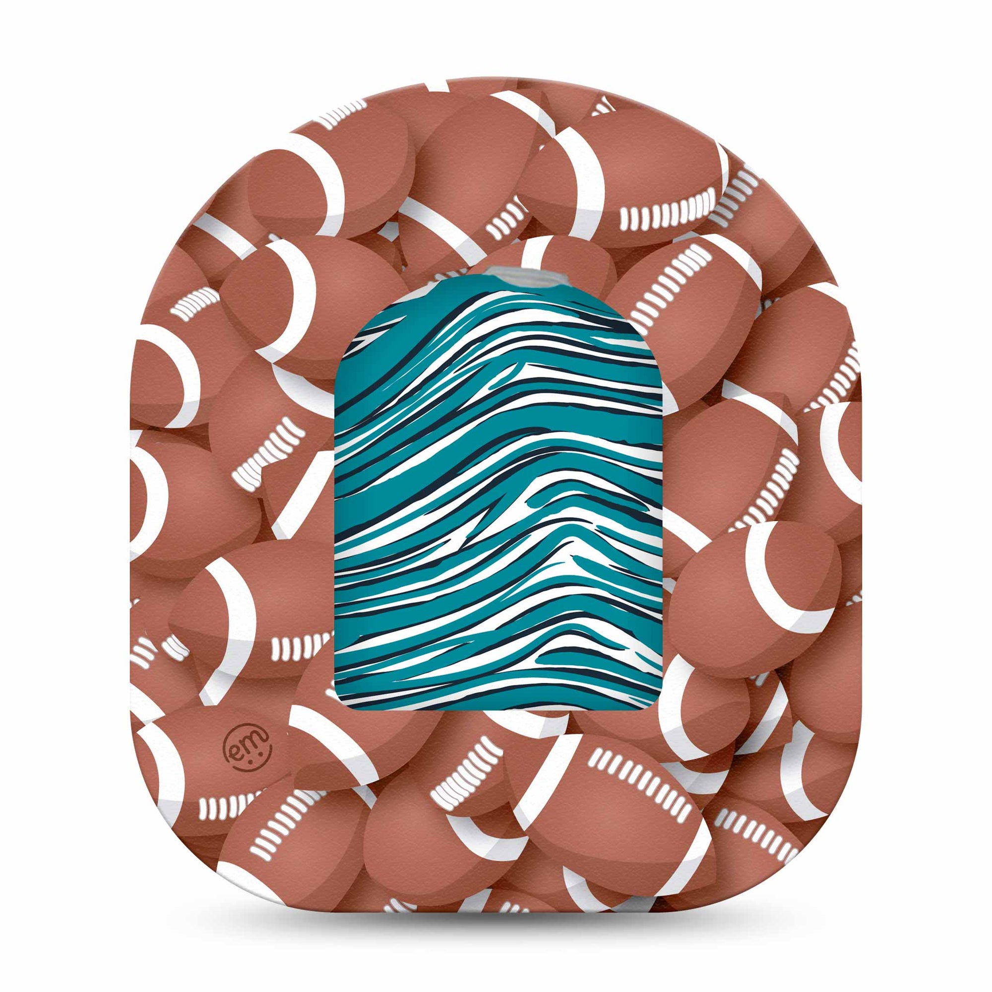 Teal and Black Jaguars Team Spirit Omnipod Sticker and Football Patch