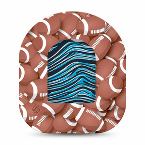 ExpressionMed Light Blue and Panthers Black Team Spirit Pod Sticker and Football Cover