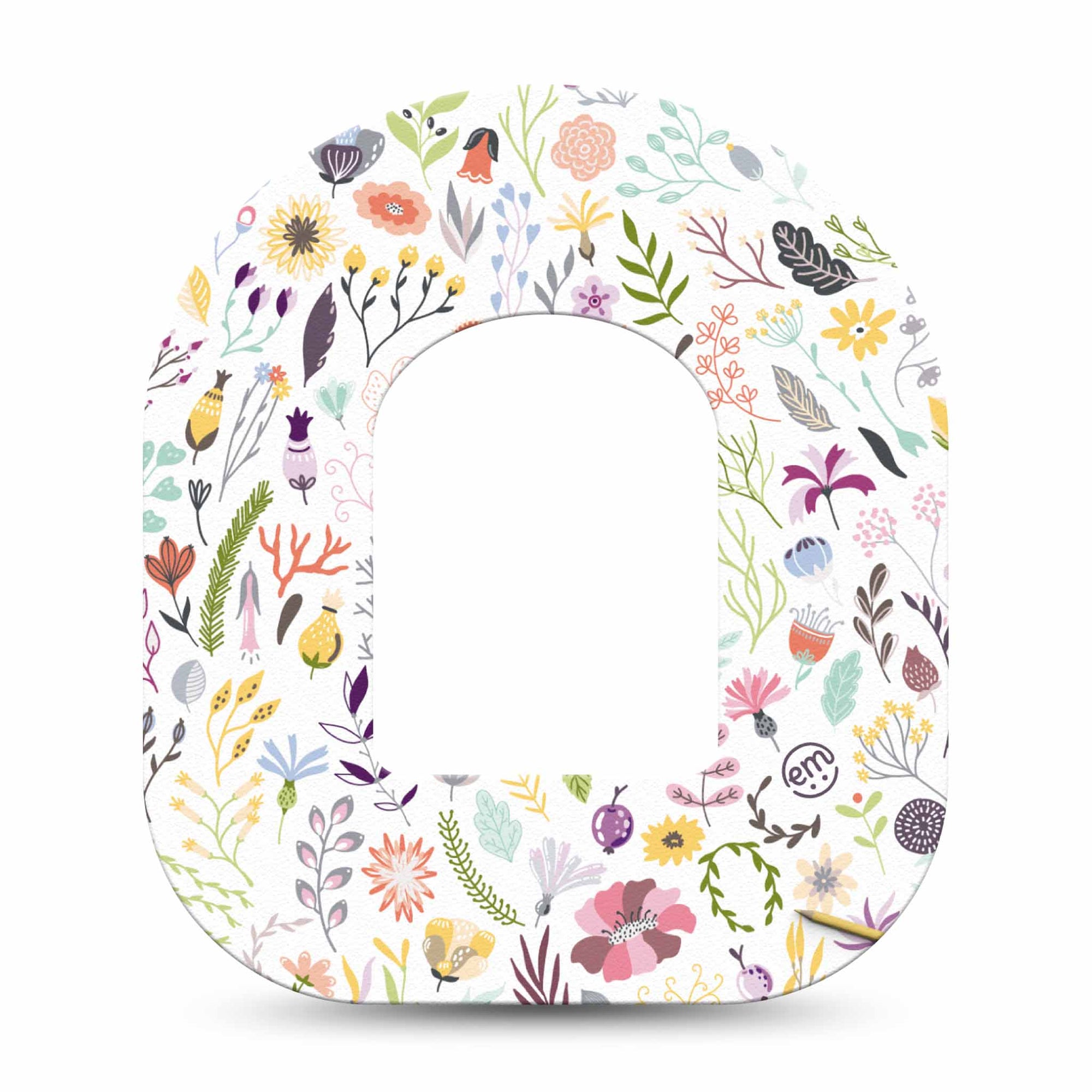 Springy Stems Pod Tape, Single, Variety of Colorful Florals and Stems Omnipod Overlay Patch Design 