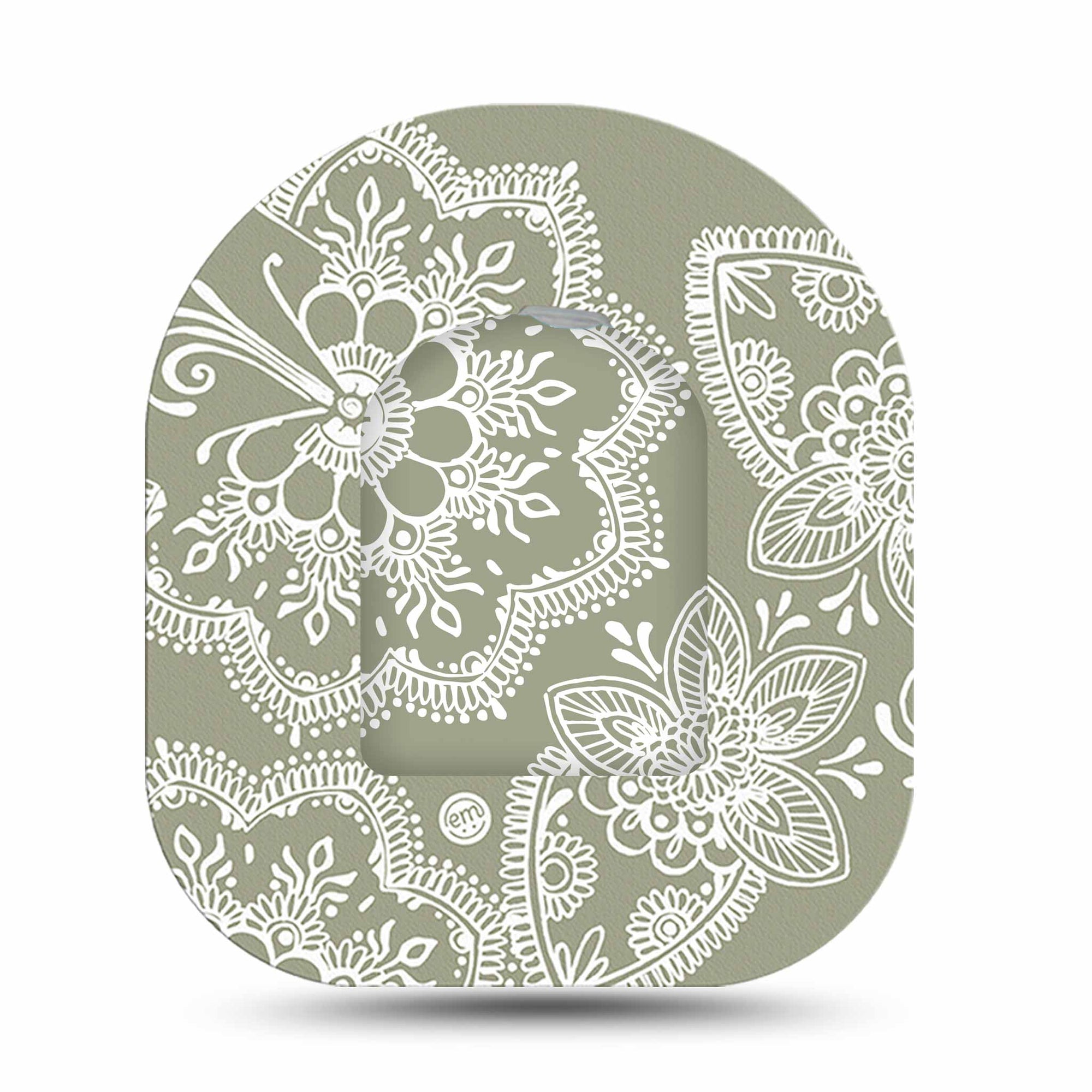 ExpressionMed Olive Henna Omnipod Sticker and Matching Adhesive Cover