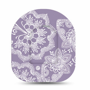 ExpressionMed Purple Henna Omnipod Insulin Pump Sticker and Matching Pod Patch