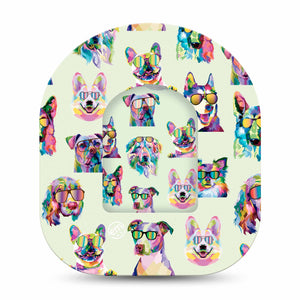 ExpressionMed Dog Party Omnipod Pump Sticker and Matching Pod Adhesive Cover