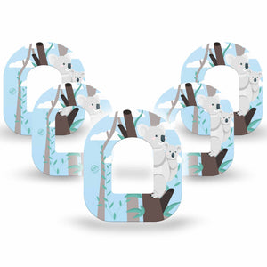 ExpressionMed Koala Omnipod Tape, 5-Pack, Fun Animal CGM Design