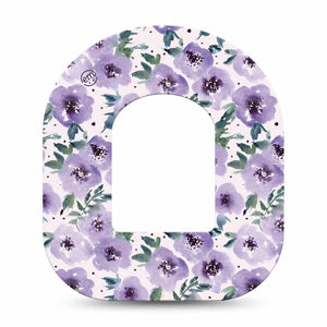 ExpressionMed Flowering Amethyst Omnipod Adhesive Tape, Single, Purple Floral Design Omnipod Overlay
