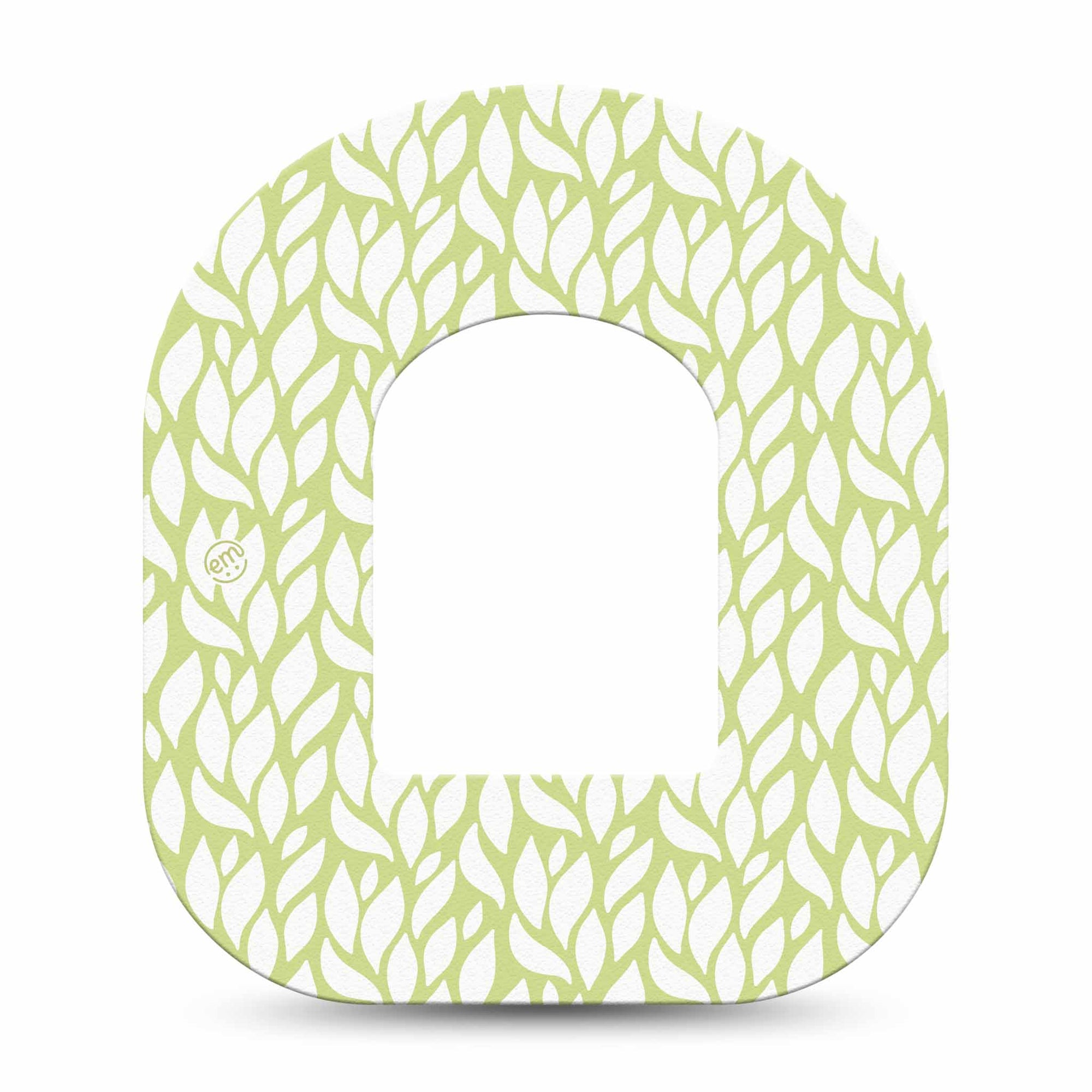 ExpressionMed Sage Greens Pod Tape, Single, Green Plant Pattern Design Adhesive Overlay Omnipod Patch