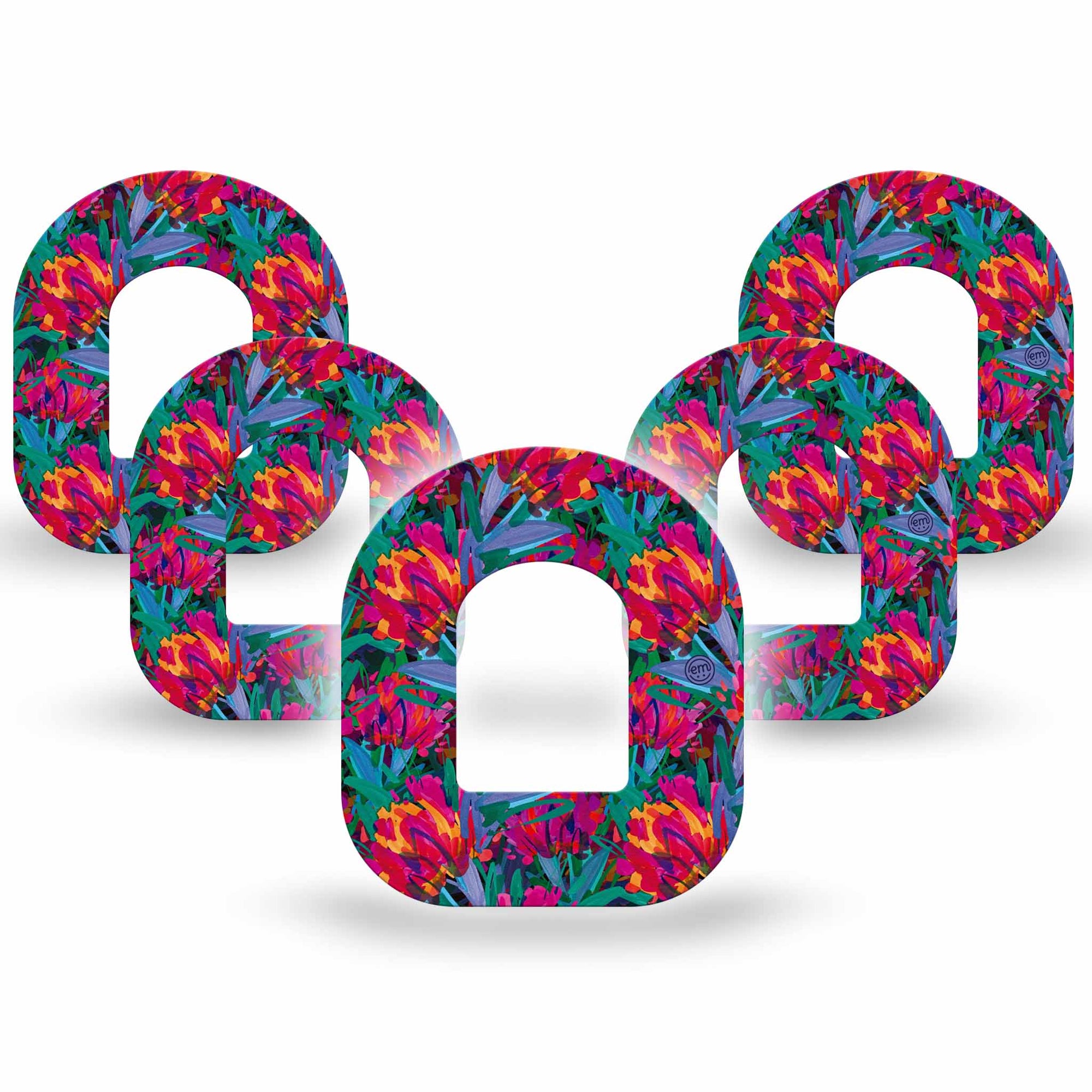 Bold Petals Pod Tape, 5-pack, Bold Toned Florals Inspired Design Plaster Patch