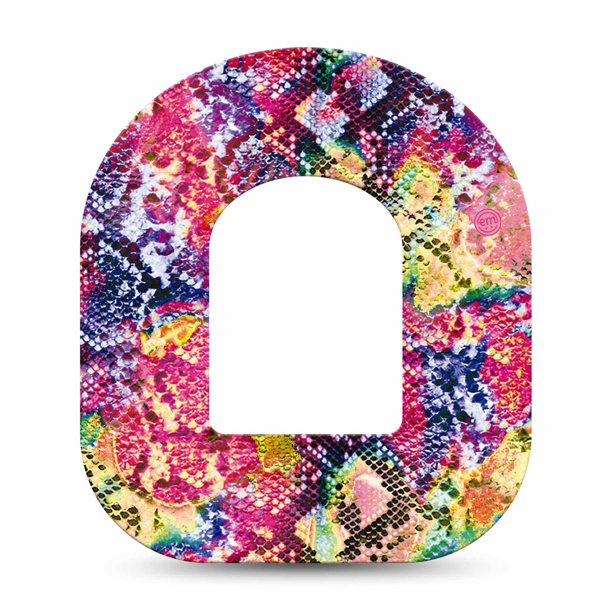 ExpressionMed Rainbow Snakeskin omnipod Tape, Single, Fun Snake CGM Adhesive Design