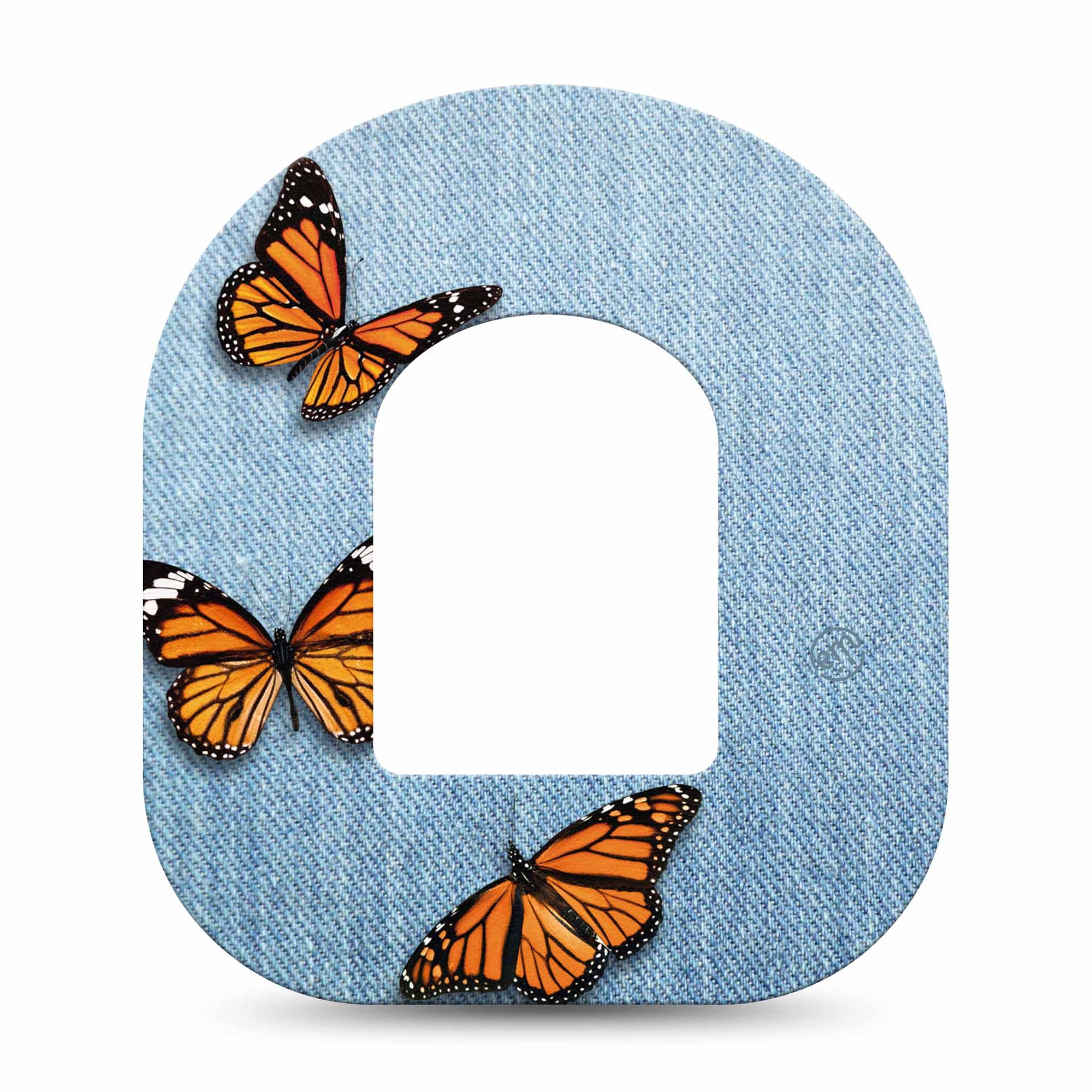 ExpressionMed Denim & Monarchs Omnipod Insulin Pump Patch butterflies for girls