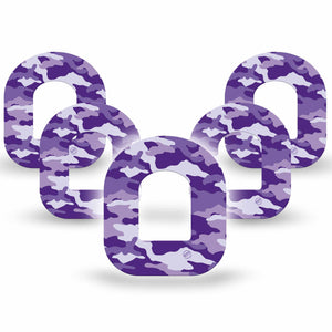ExpressionMed Purple Camo Omnipod Adhesive Tape, 5-Pack, Purple Camo Colored Design for CGM