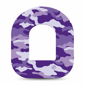 ExpressionMed Purple Camo Omnipod Adhesive Tape, Single, Purple Camo Colored Design for CGM