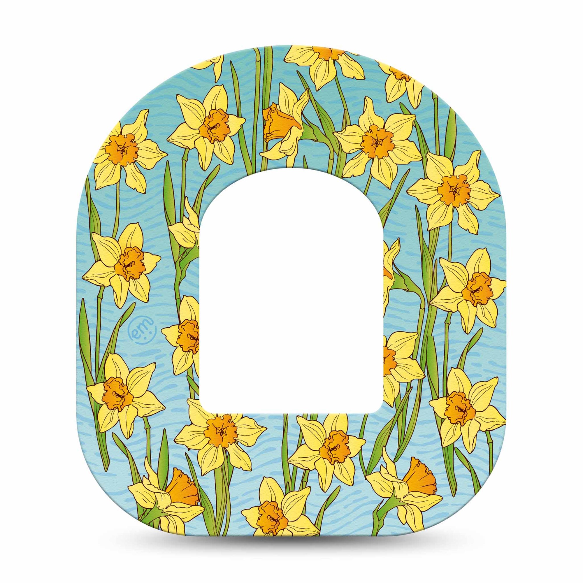 Daffodils Omnipod Tape, Single, Yellow Beautiful Flowers Inspired, Overlay Plaster Patch Design