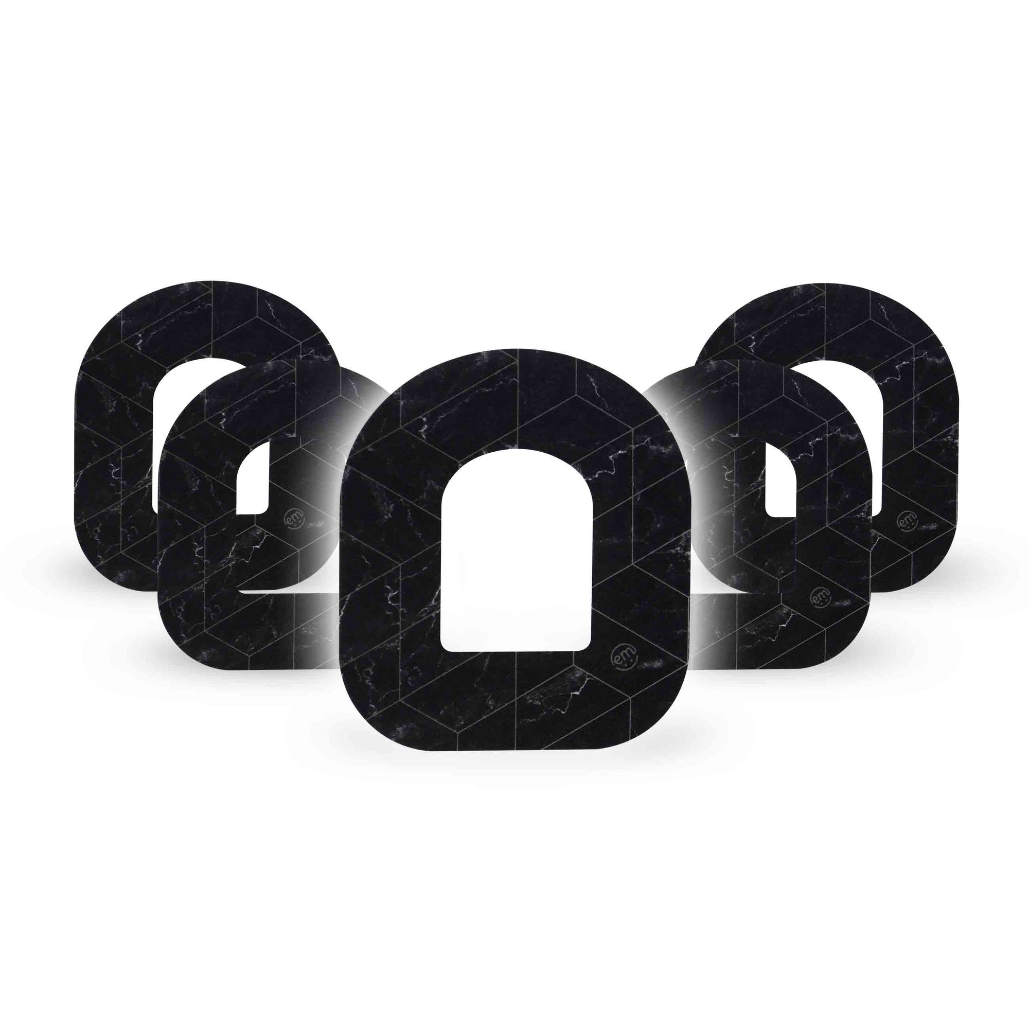 Black Marble Omnipod Patch 5-Pack