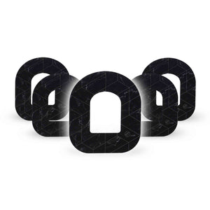 Black Marble Omnipod Patch 5-Pack