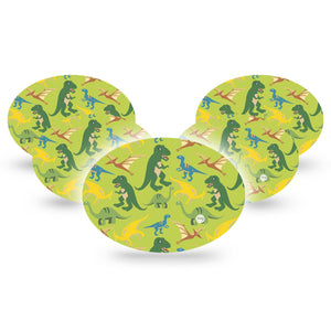 Medtronic Enlite / Guardian ExpressionMed Daring Dinosaurs Universal Oval Tape 5-pack