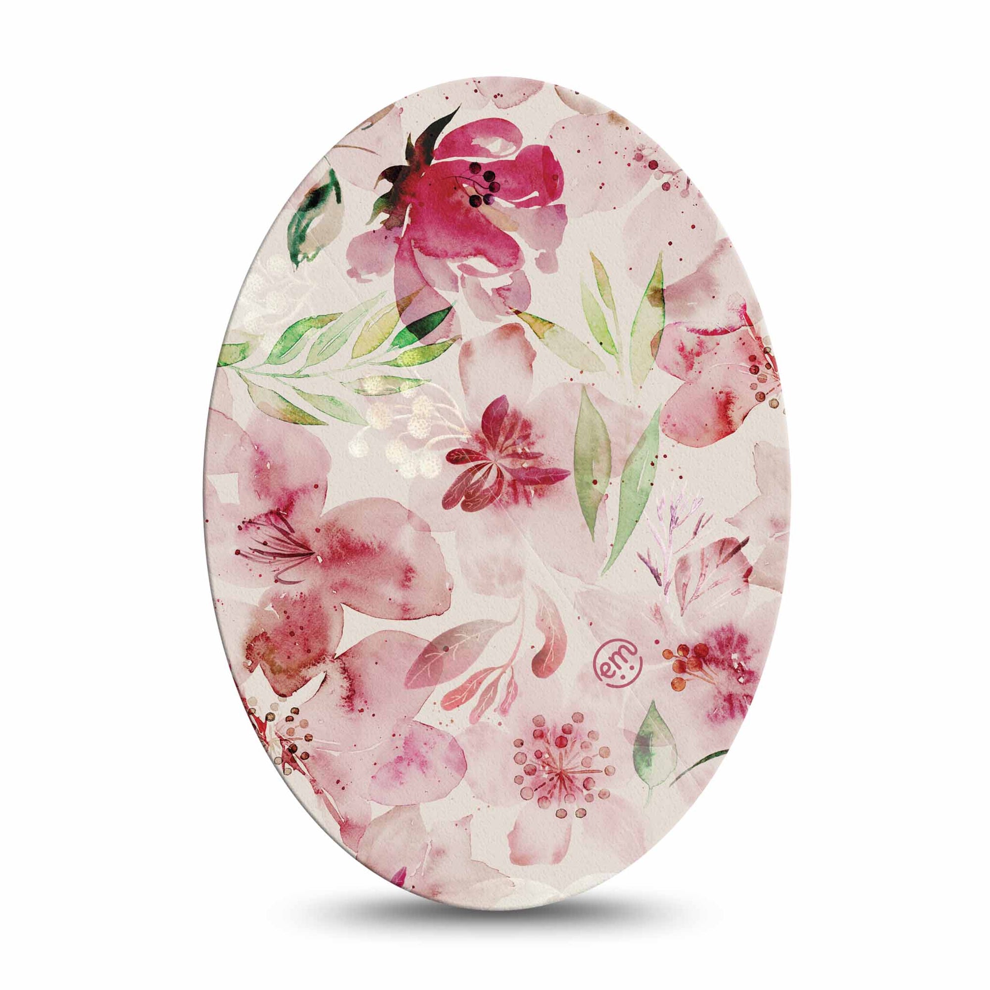 Medtronic Enlite / Guardian ExpressionMed Ethereal Spring Universal Oval Tape, Single, Faded Florals Inspired, Adhesive Patch Design