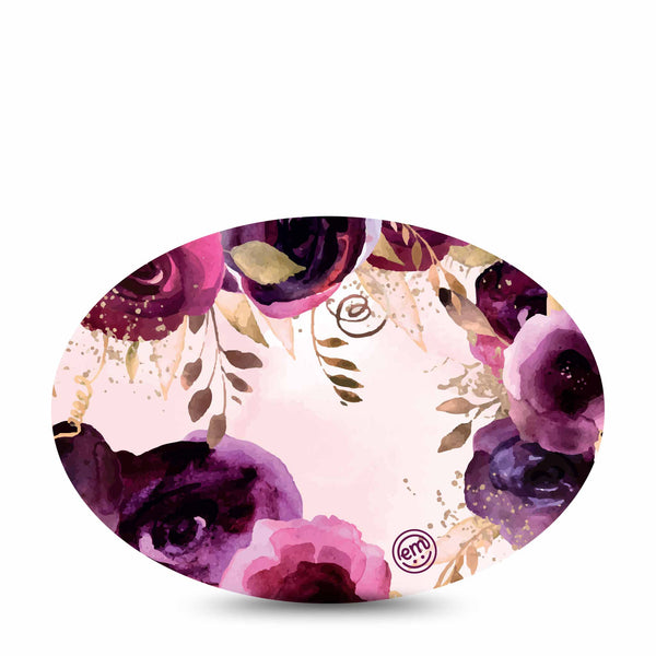 Medtronic Enlite / Guardian ExpressionMed Purple Bouquet Universal Oval Tape