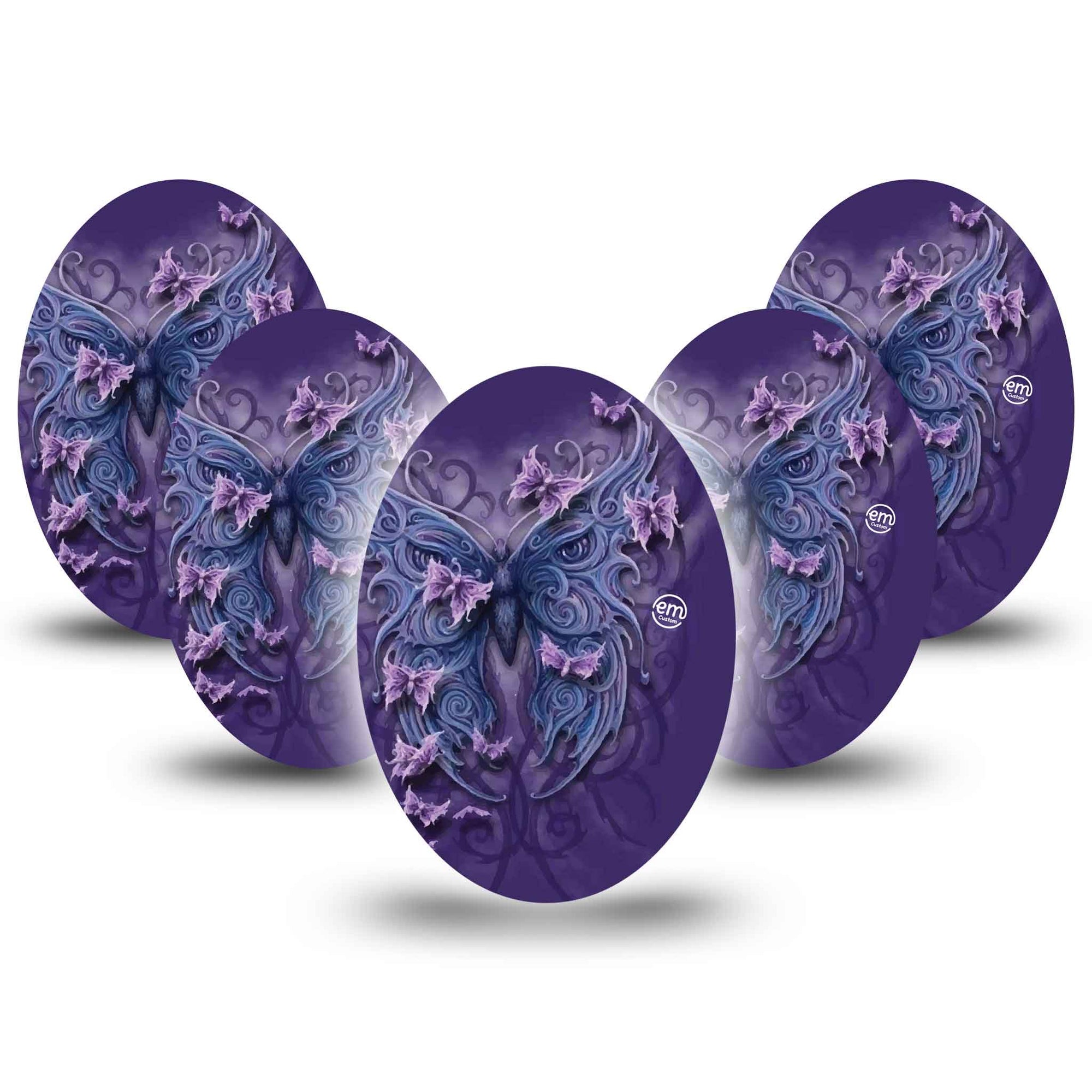 Medtronic Enlite / Guardian ExpressionMed Purple Butterfly Universal Oval Patch 5-Pack